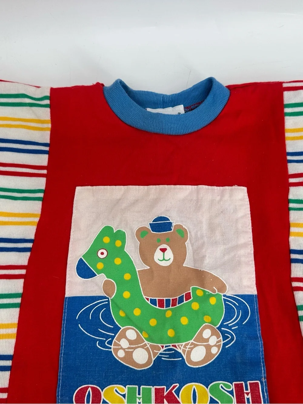 Vintage 90s OshKosh Colorblock Romper 6-9 Months Baby B’Gosh Snap 100% Cotton